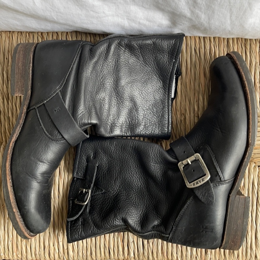 Frye slouchy Moto boots